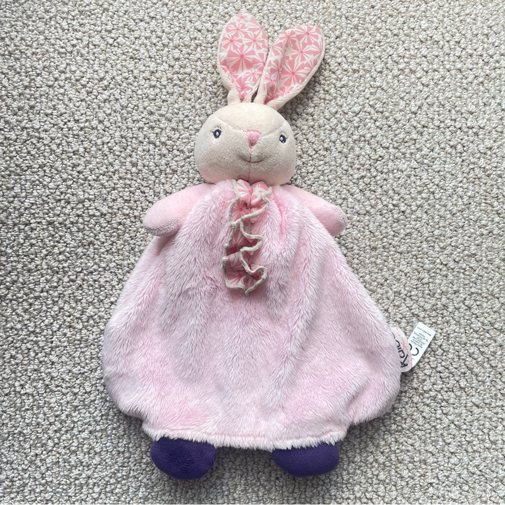 KALOO France HTF Security Plush Lovey Hand Puppet Bunny Rabbit Pink Baby